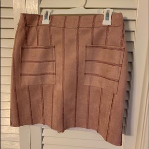 Pink Zip-Up Mini Skirt